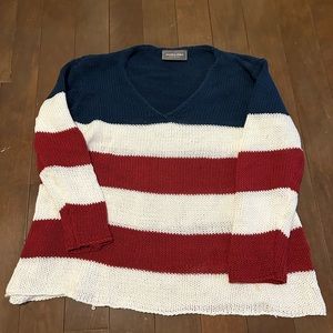 Wooden Ships V-neck sweater; S/M
